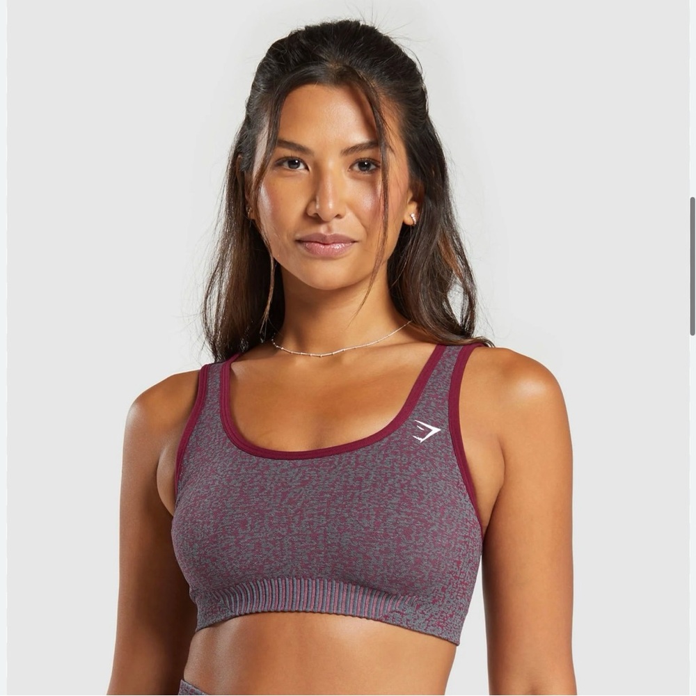 Gymshark Marl Seamless Scoop Bra / Plum Pink Marl (Worn Once)